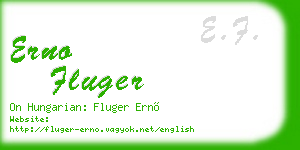 erno fluger business card